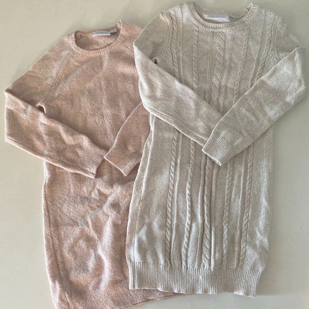 2 Children's Place Sweater Dresses Party Winter